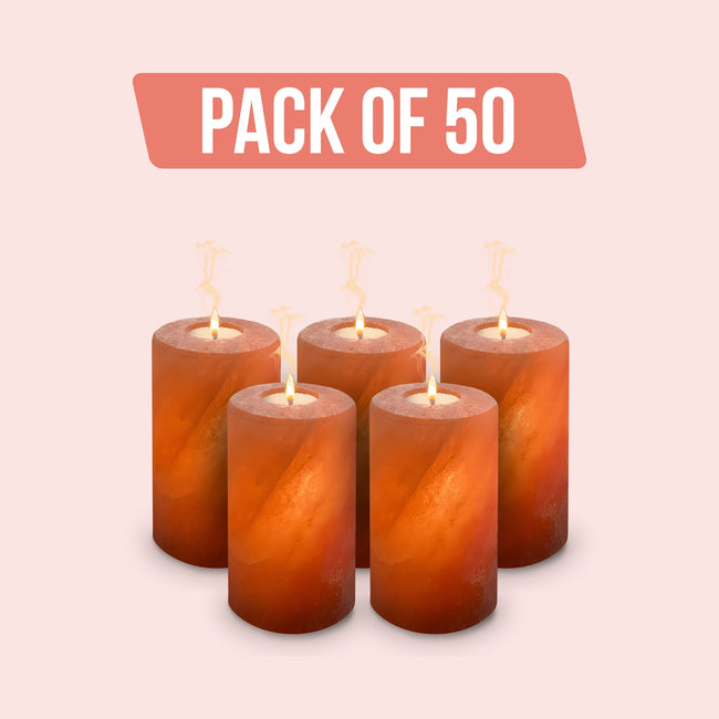SaltCure - Himalayan Pink Salt Candle 6 inches - Pack of 50