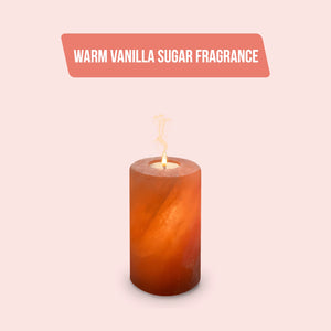 Scented Himalayan Pink Salt Candles 6" Flavor: Warm Vanilla Sugar