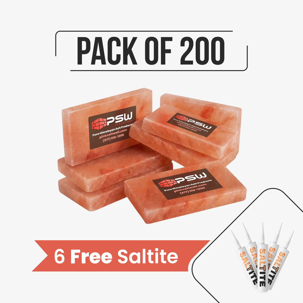 Bulk pack of 200 pink salt tiles 8 x 4 x 1