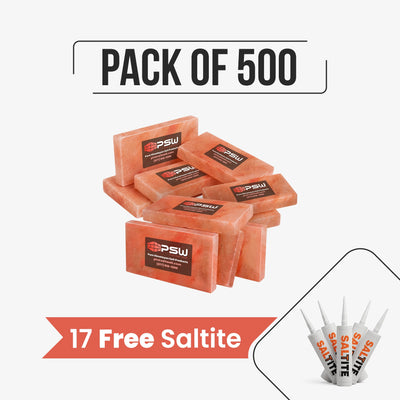 Himalayan Pink Salt Tiles 8" x 4" x 1"- Pack of 500 With 17 free Saltite