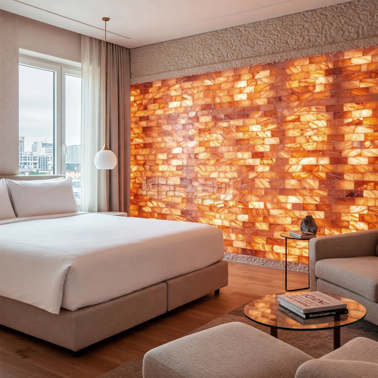 pink salt tiles for wall design