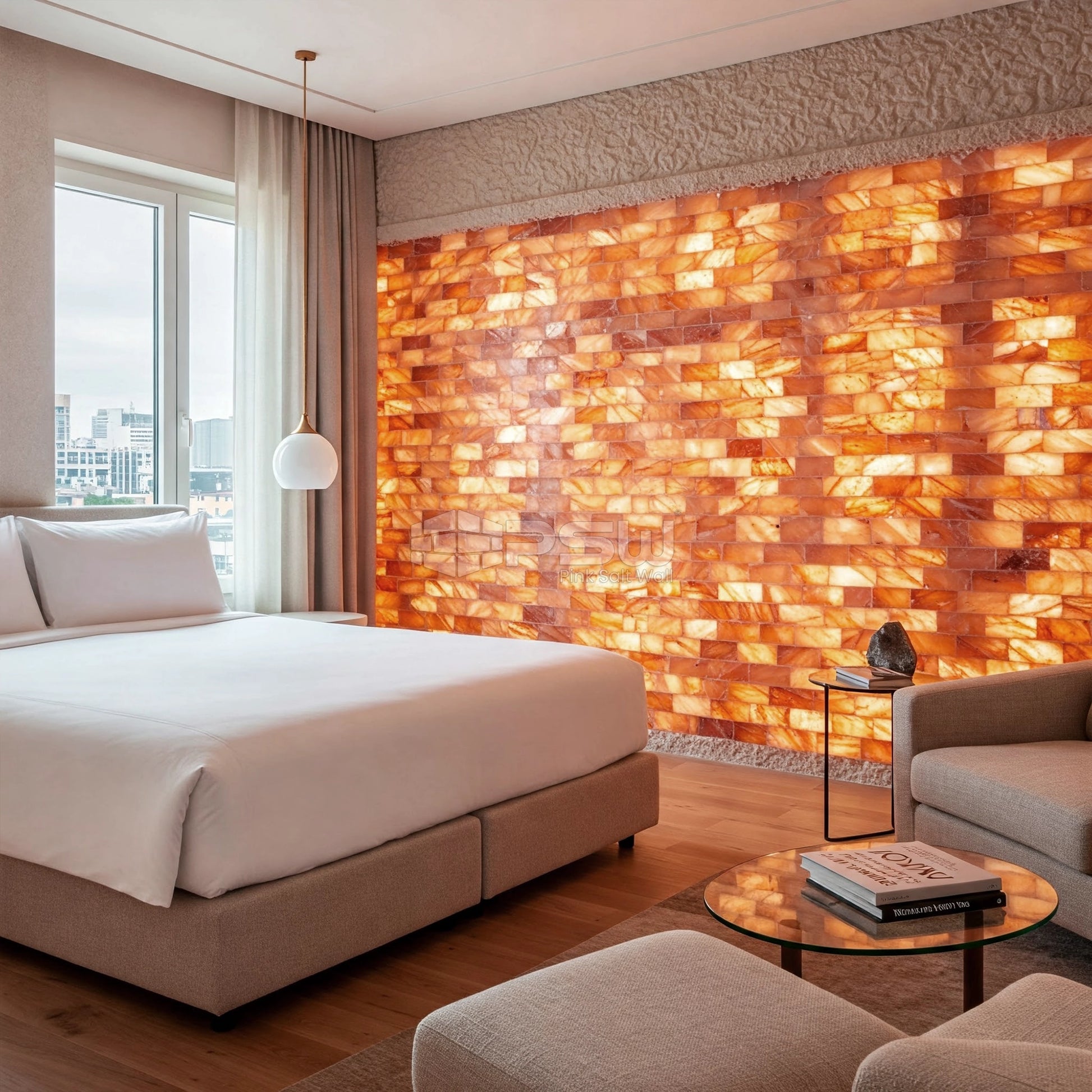 pink salt tiles for wall design