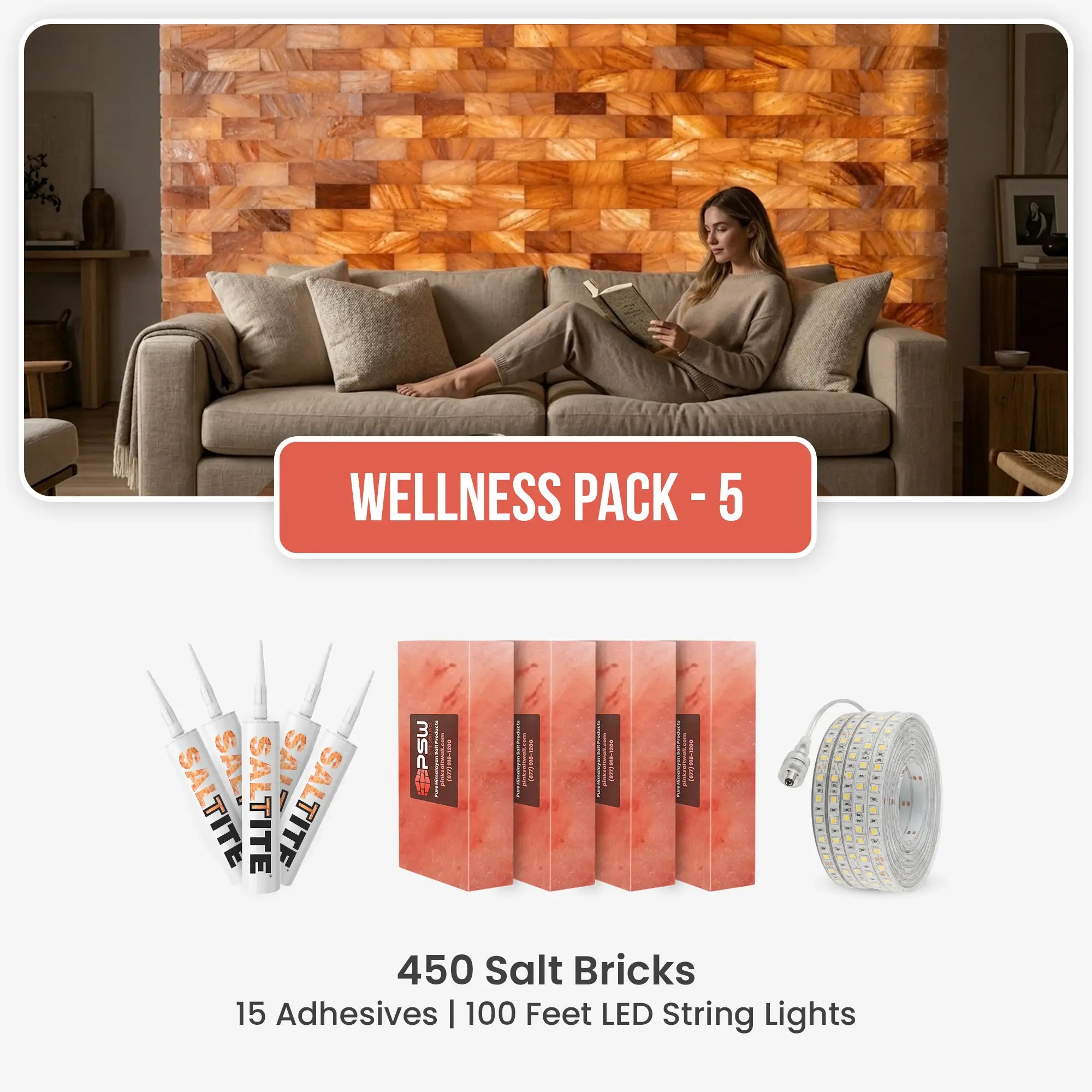 Himalayan salt wall kit for wellness center