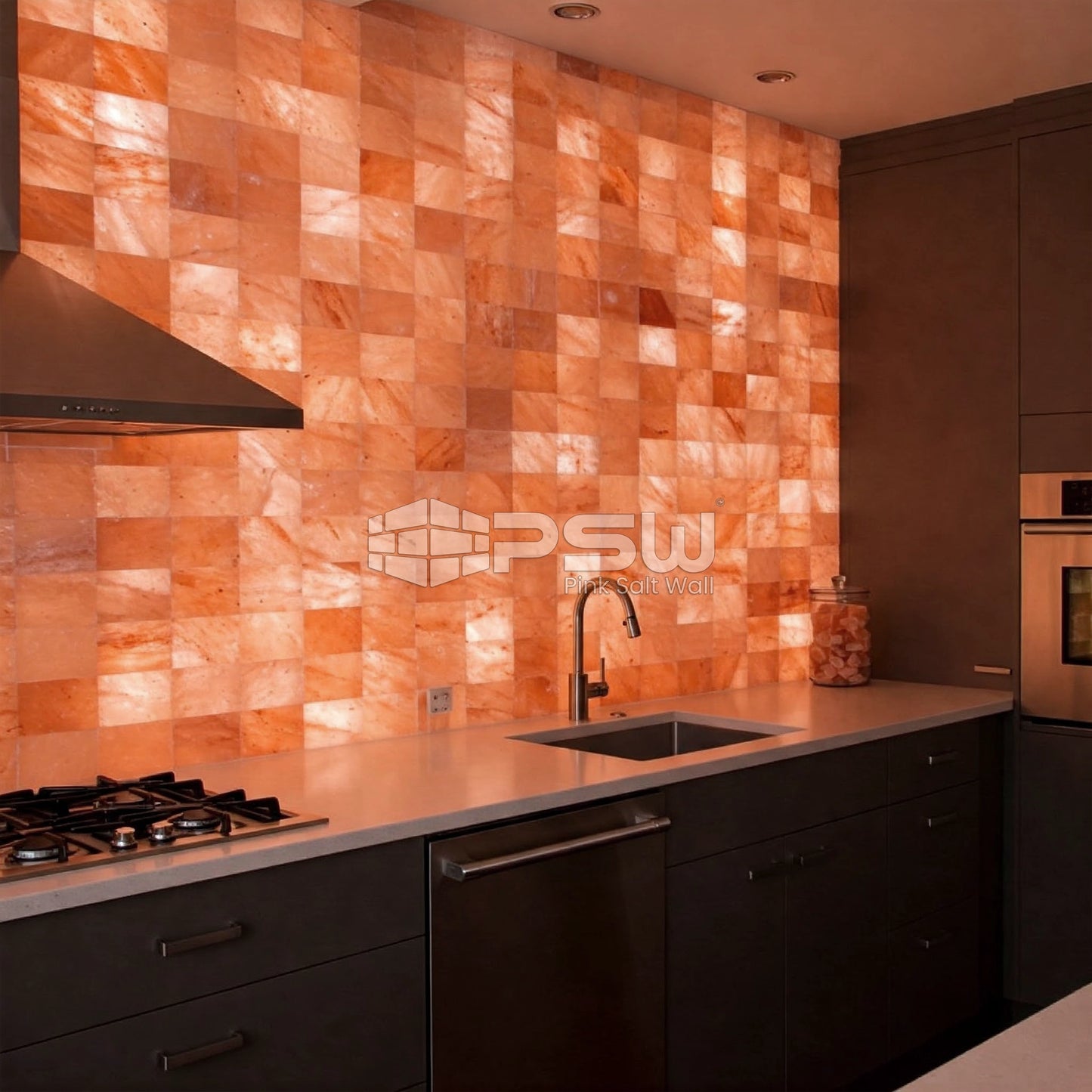 Testa - Solid Himalayan Salt Tile (4" x 4" x  1")