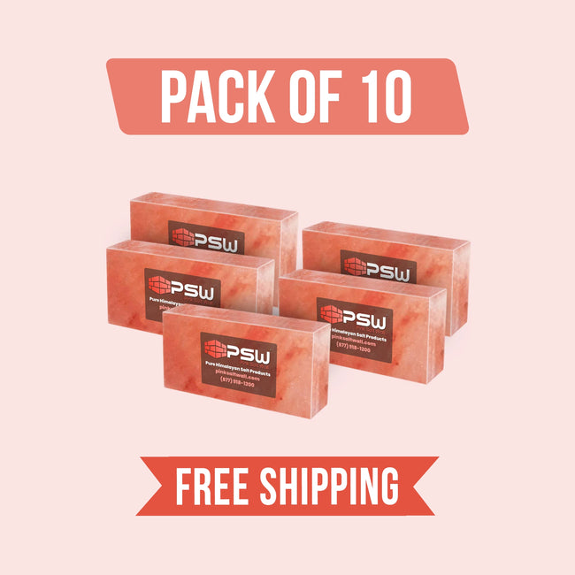 Himalayan Salt Bricks 8" x 4" x 2" - Pack of 10