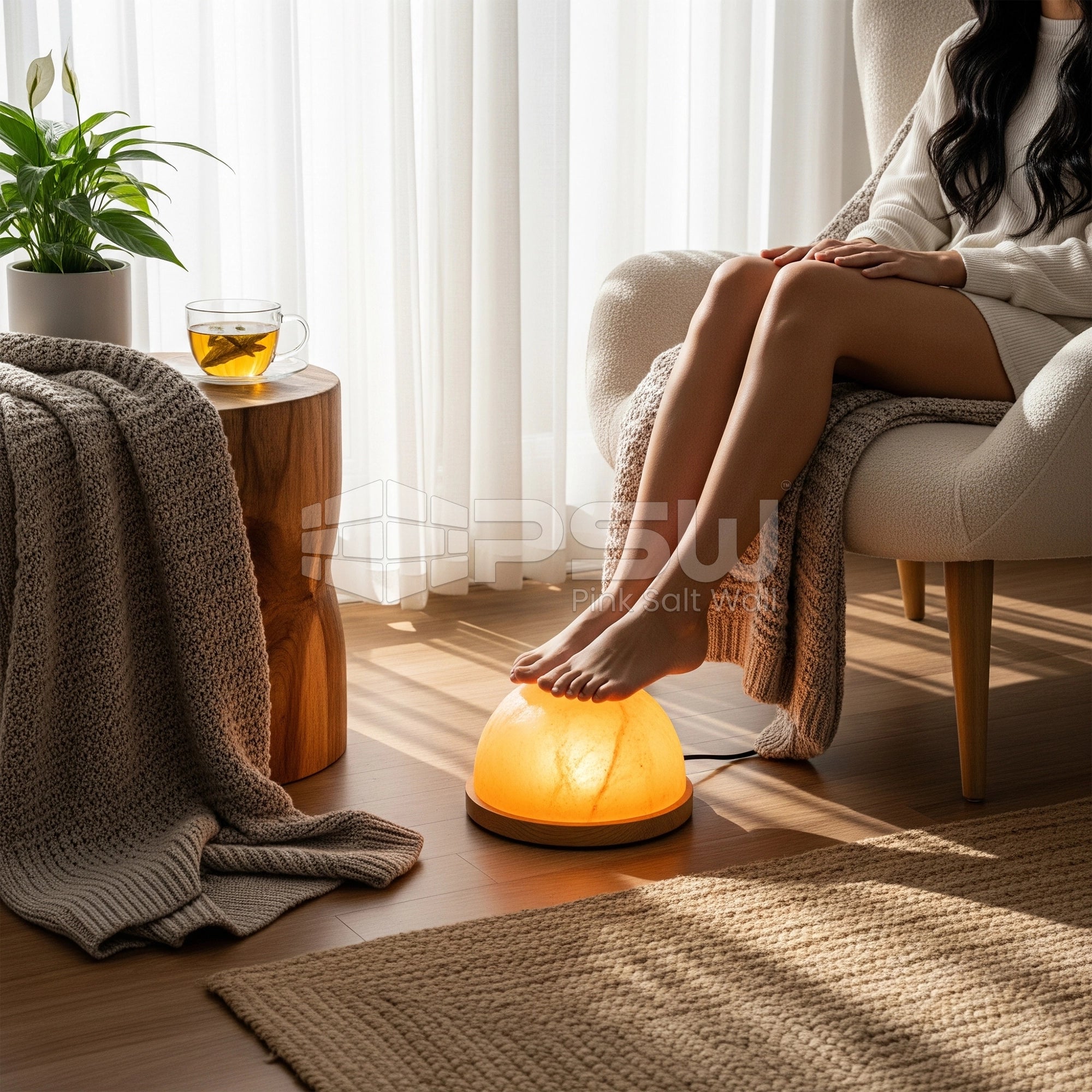 Manasil Himalayan Salt Lamp - Feet Detox Dome, 11-13 Lbs, 8 Inch, DS-01, Natural Glow