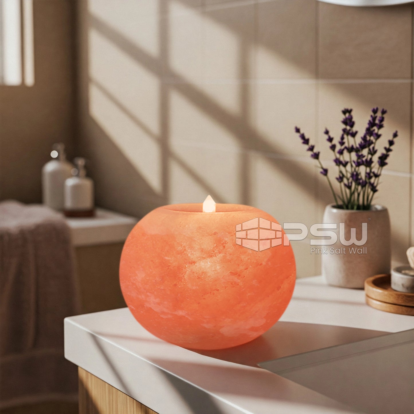 salt candle for cozy environment