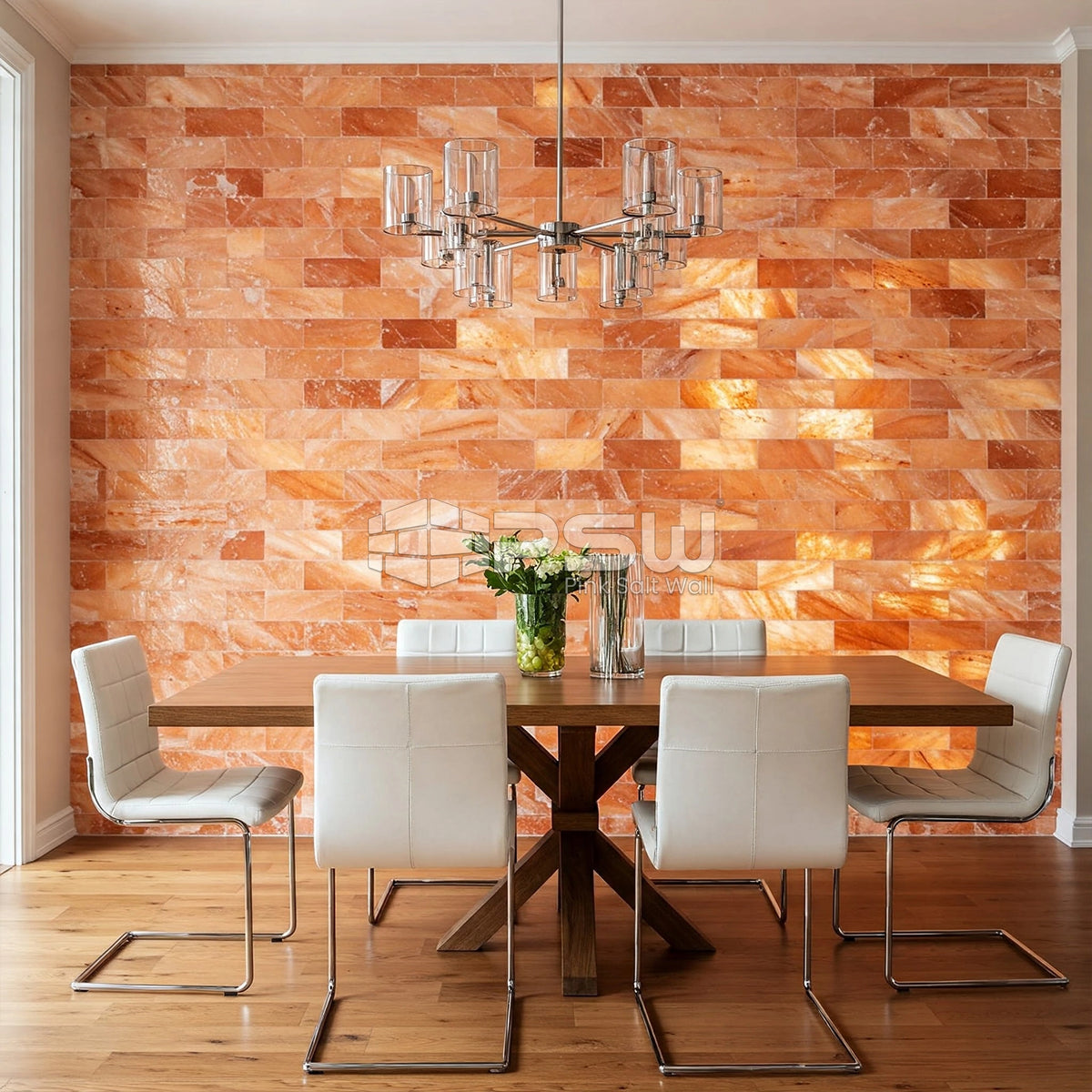 Himalayan salt bricks for salt dining area walls