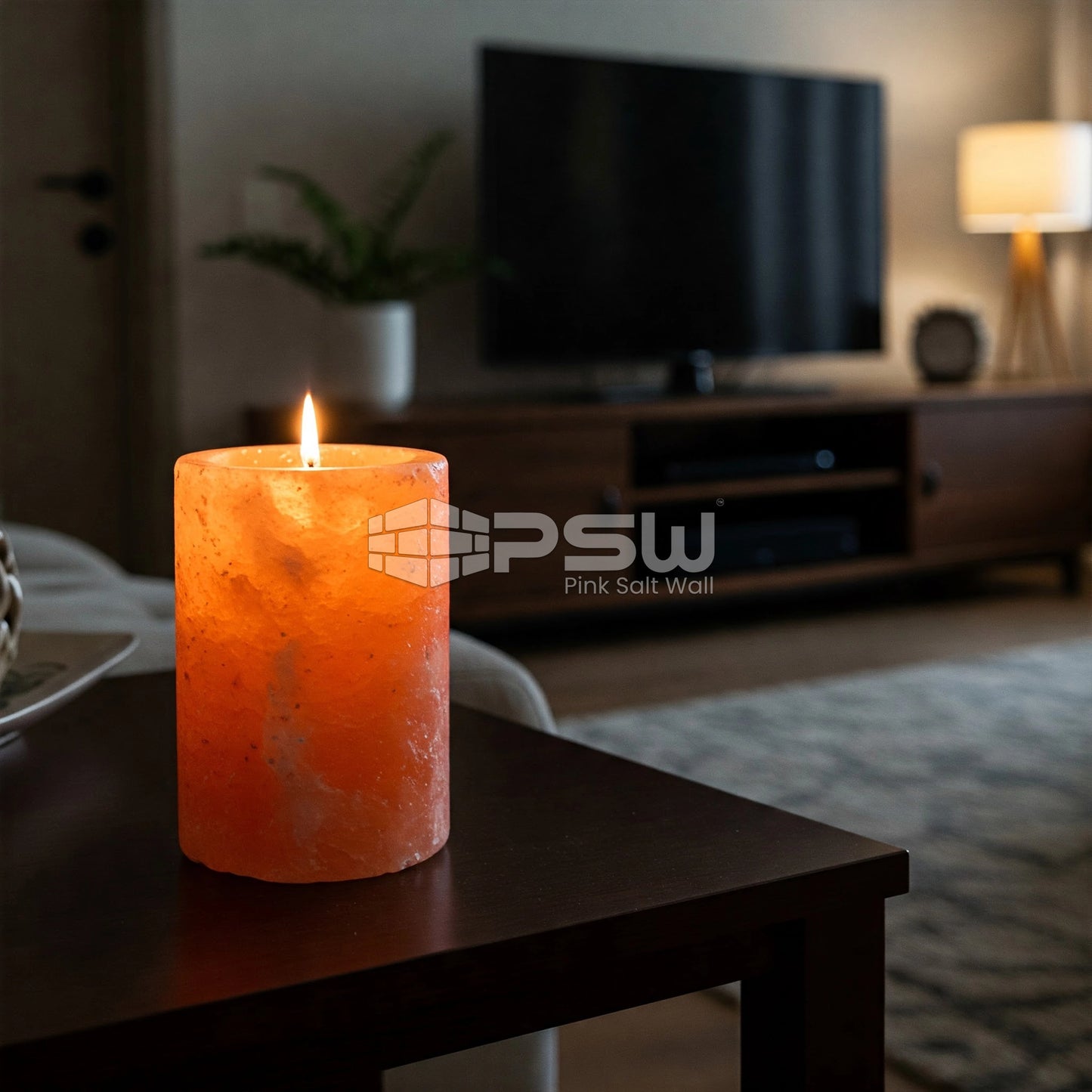 Himalayan pink salt candle for living spaces