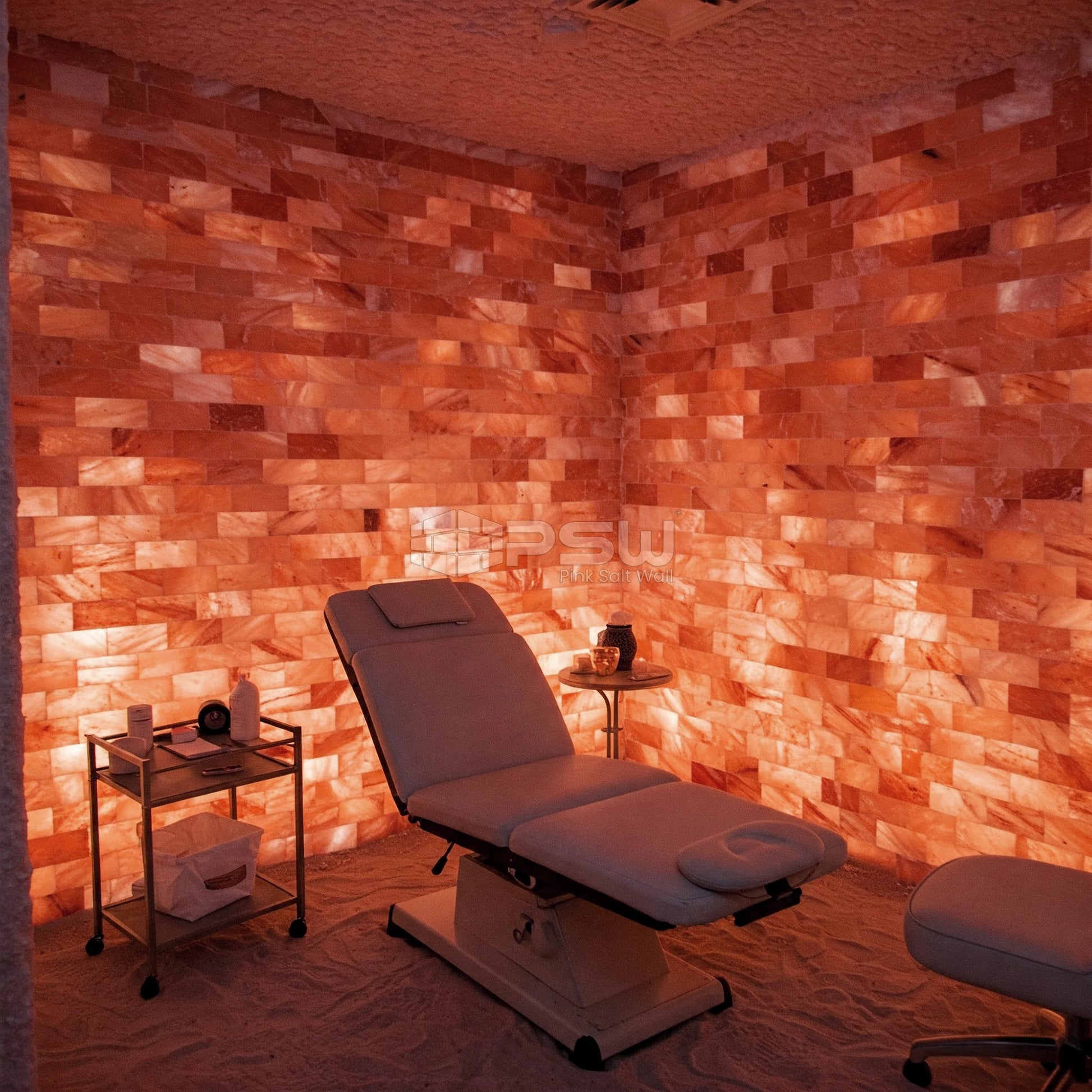 pink salt tiles for sauna