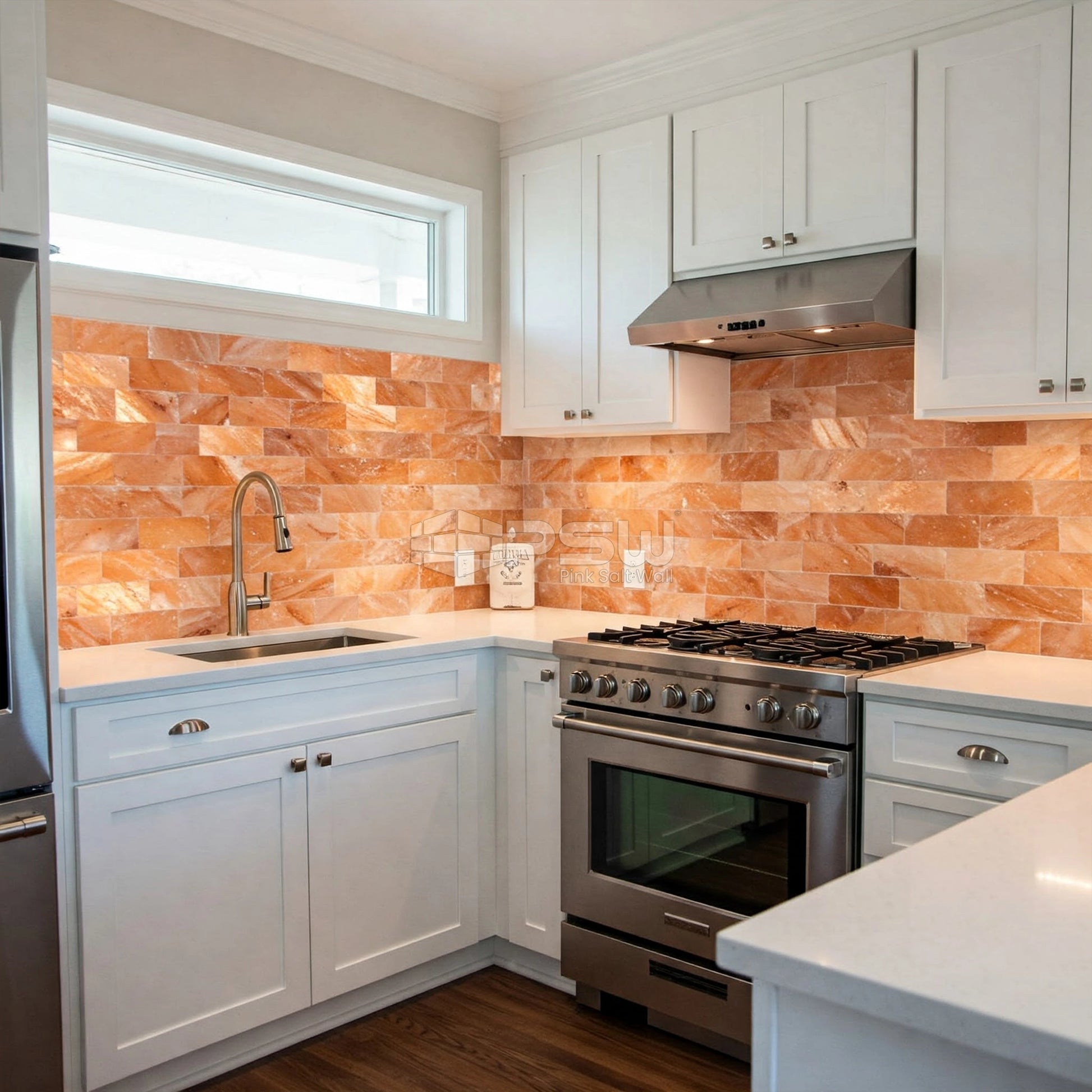 salt bricks walls for kitchen