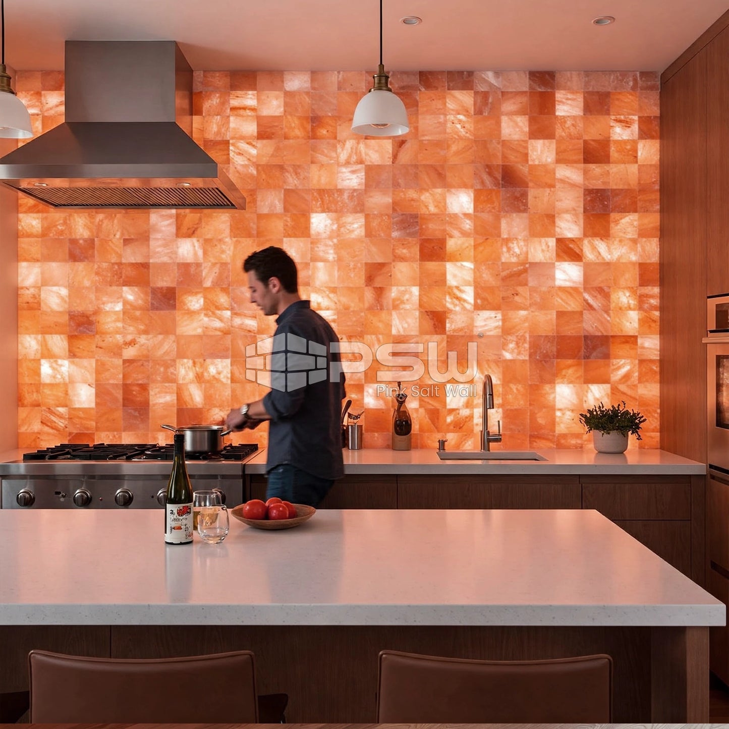 Himalayan salt tiles for kitchen walls