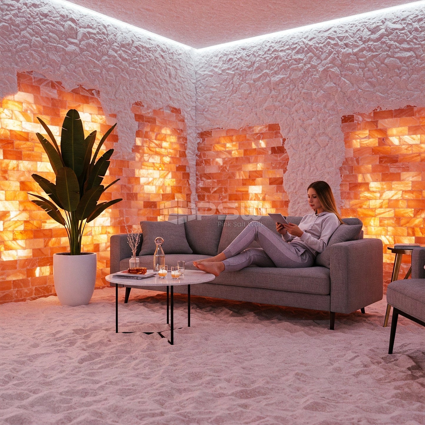 Himalayan salt tiles for relaxation areas