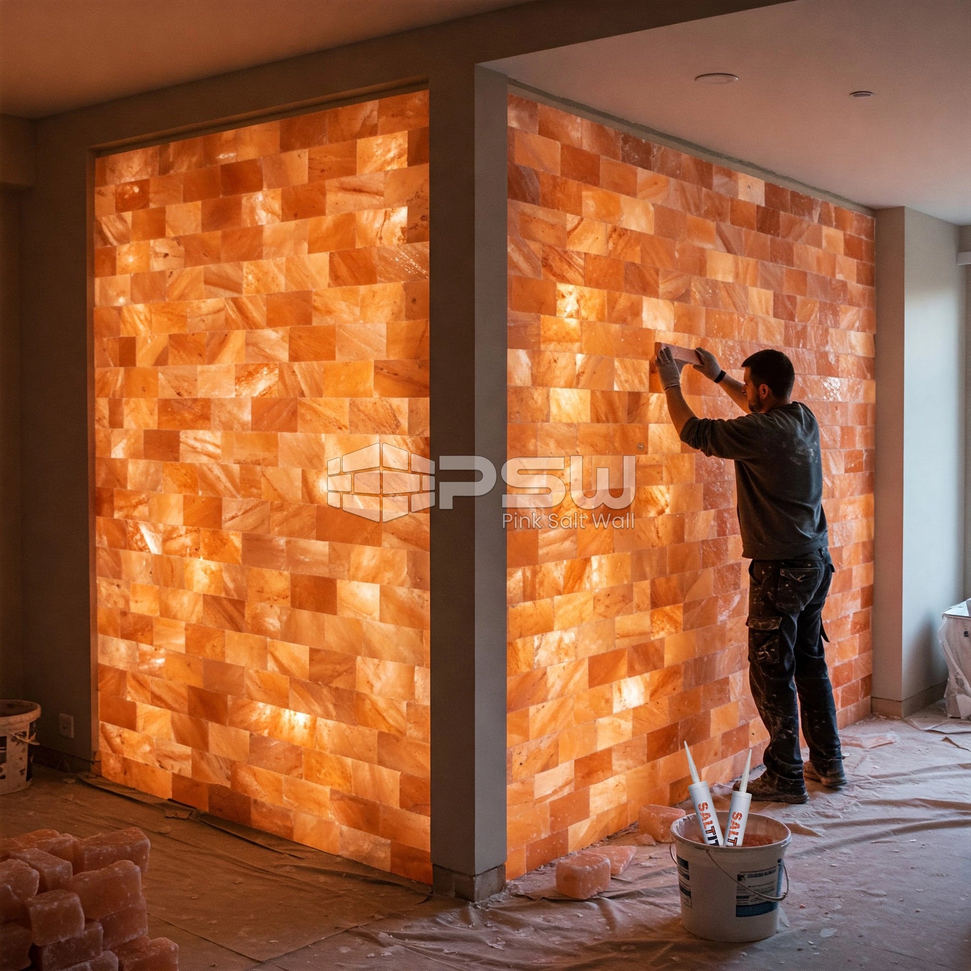 saltite for joining pink salt bricks