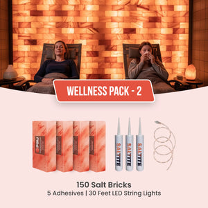 Wellness Kit: 150 Salt Bricks with 5 Saltite Adhesives & 30ft LED String Lights