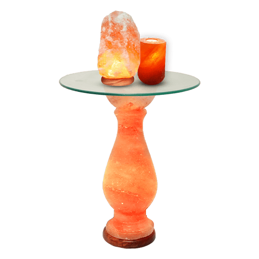 Coffee Table With Salt Lamp & Candle