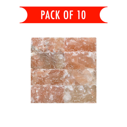 Himalayan Salt Bricks One Side Natural Bricks - Pack of 10