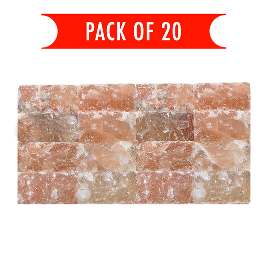 Himalayan Salt Bricks One Side Natural - Pack of 20